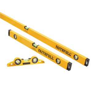 Faithfull 3 Piece Level Set (240mm, 600mm 1200mm)
