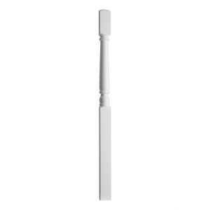 Solid White Primed 90mm Staircase Half Newel Post - Turned