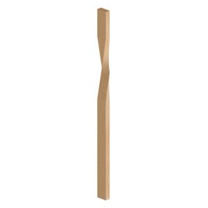 Solid Oak 90mm Staircase Half Newel Post - Twist